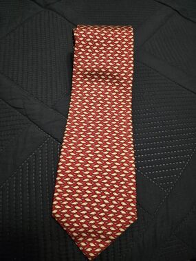 Barbara Blank Men's Red Patterned Silk Tie - Classic Business Style All Silk #54